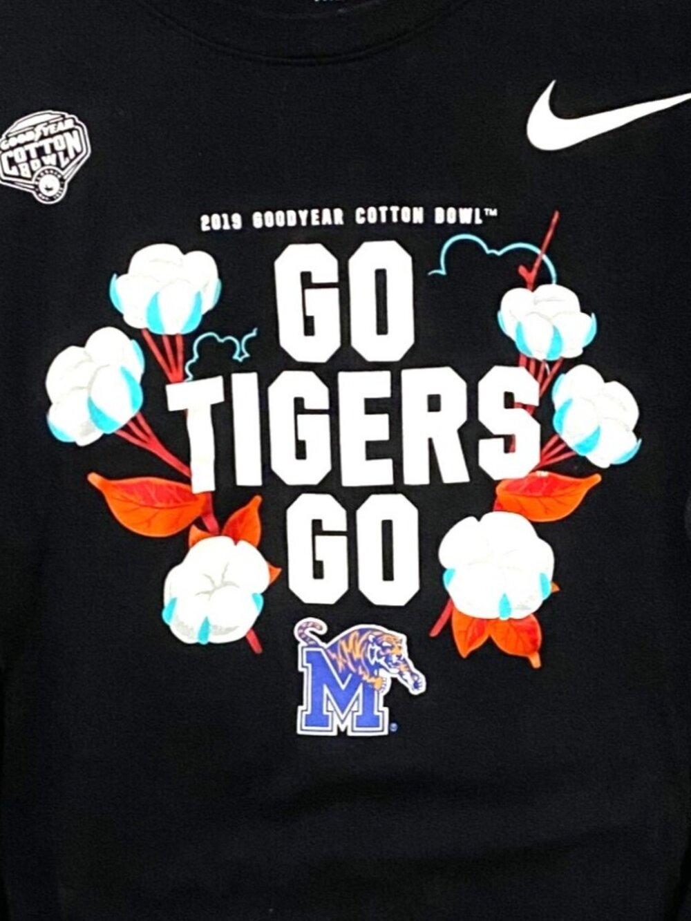 Nike Memphis Tigers Cotton Bowl T-Shirt Womens S Black Football Sports 2019‎
